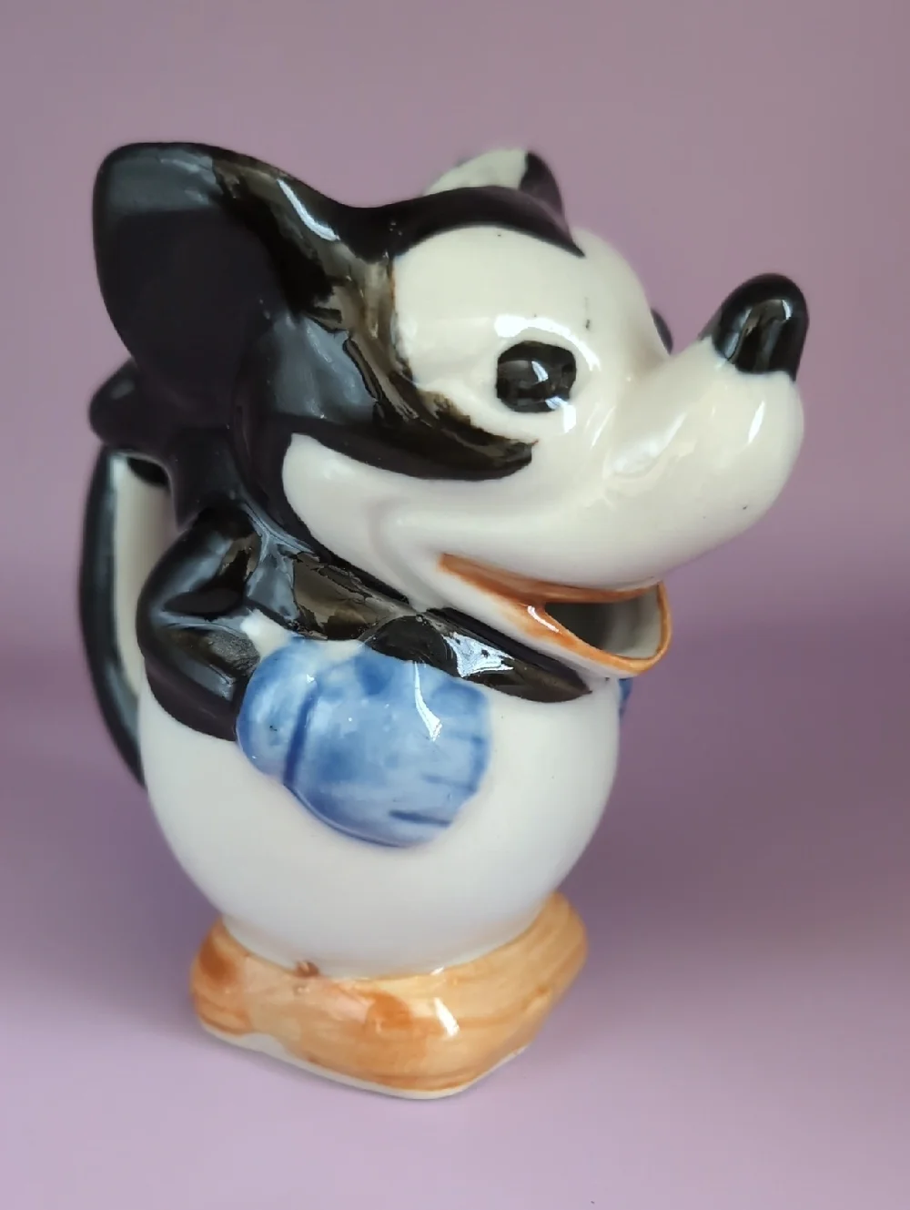 Vintage MICKEY MOUSE Figural Glazed Ceramic Pitcher Creamer Japan 1930s 1940s